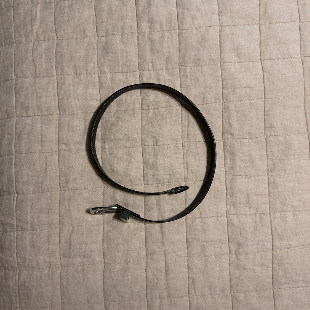 H&M Black Belt with White Stitching